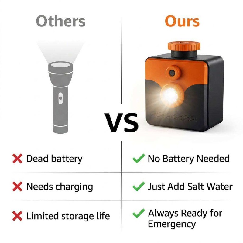 소금물 램프, 소금물로 작동하는 비상용 손전등, 250 - Power Outage Light 리뷰 및 가격